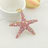 Keychain Pendant Rhinestones Inlaid Starfish Design Key Chain with Lobster Clasp Bag Charm Backpack Accessory