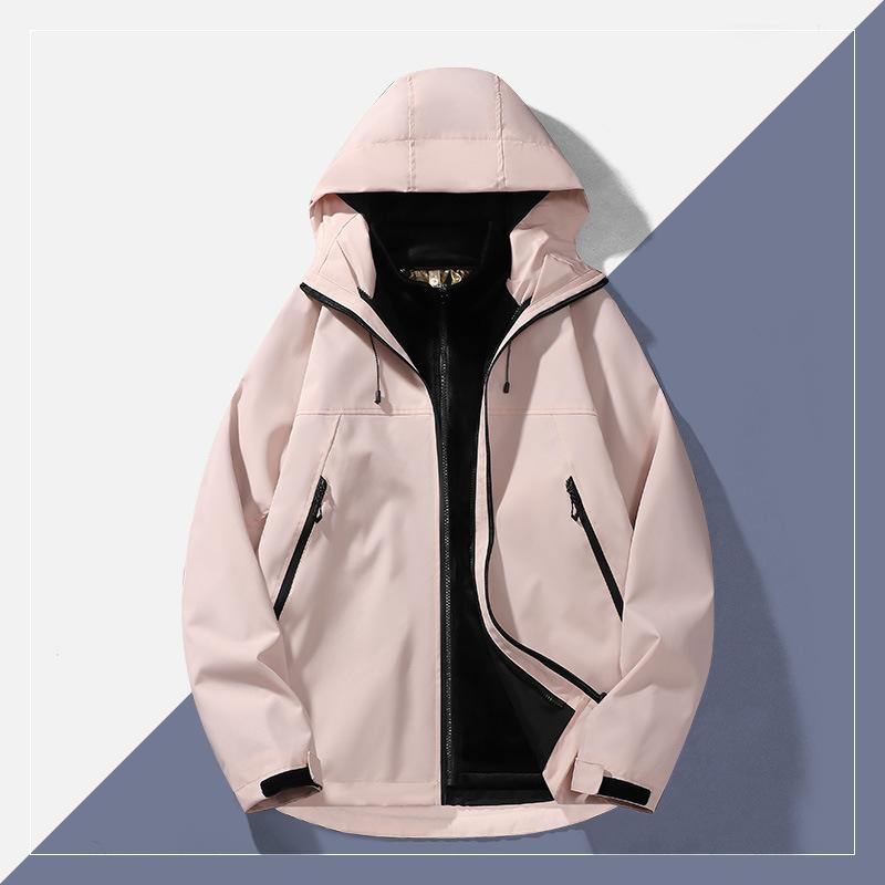 Jacket Men's and Women's Waterproof Graphene Fleece Removable Three-in-one Windproof Outdoor Mountaineering Jacket