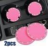 Car Non-slip Water Cup Pad Diamond Rhinestone Decor Rubber Round Mat Cup Holders Anti-skid Silicone Pads Auto Accessories