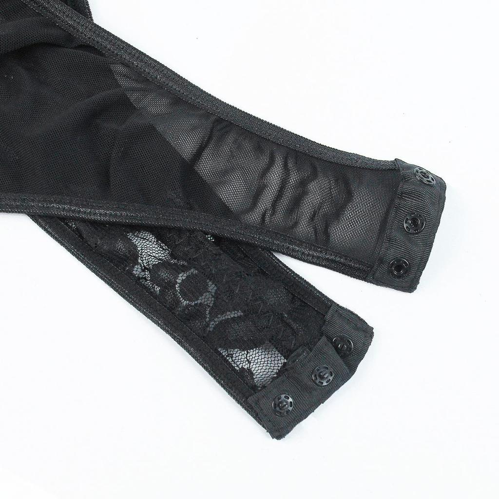 CINOON Women's Sexy Underwear Elasticity Corset Backless Lace Bodysuit Gothic V-Neck Ladies Bustier Breathable Overbust Straps Lingerie