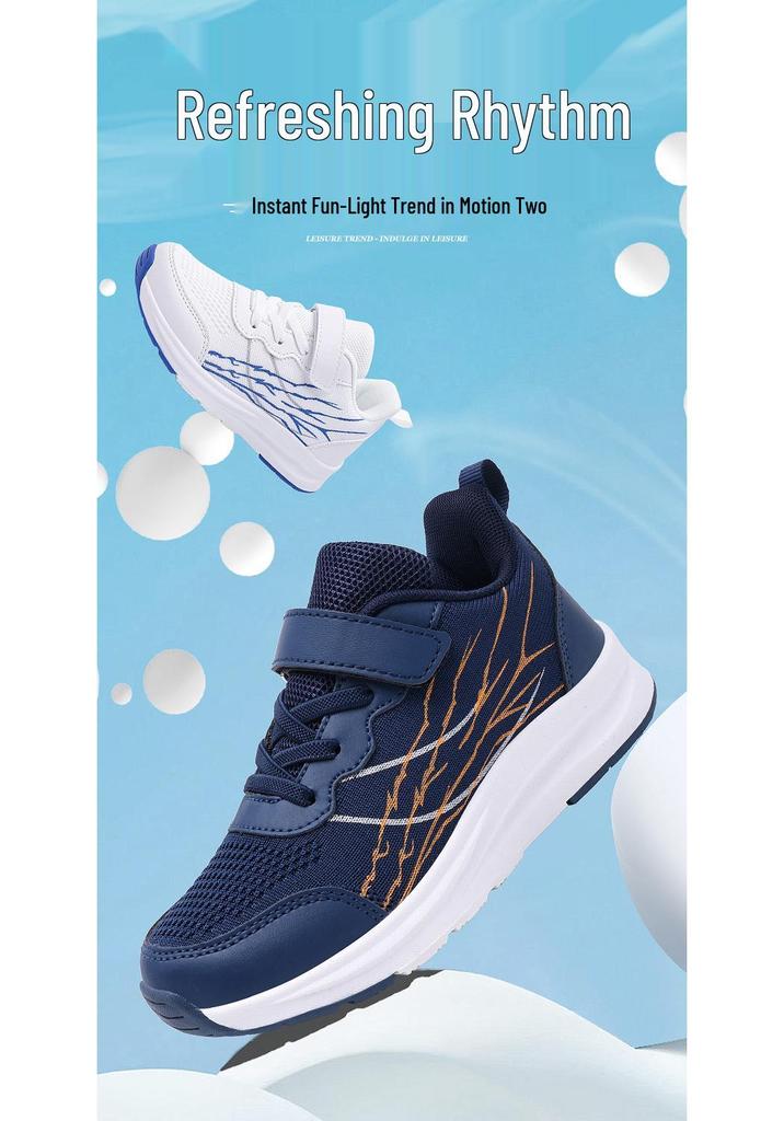 Boys' Breathable Knit Canvas Running Shoes - New Style, Trendy, Wear-Resistant, Flat-Soled Youth Sports Footwear