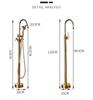 Tuqiu Gold Bathroom Bathtub Faucet + Handheld Shower Free Standing Luxury Waterfall BathTub Mixer Taps Floor Mounted
