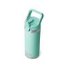 YETI Rambler 18" Vacuum Insulated Stainless Steel Water Bottle with Seafoam Straw Cap