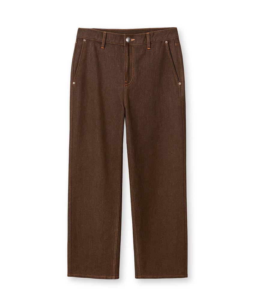 Edeunbeoleokeulleob Wide Fit Denim Pants (Brown)