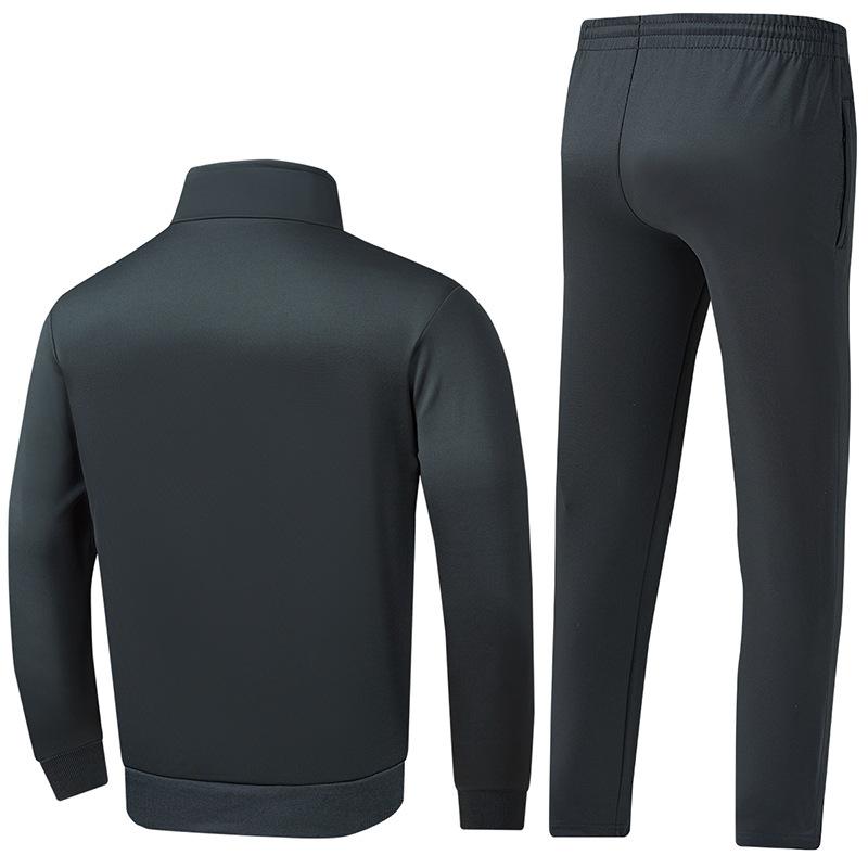 Frühlings- und Herbst Stehkragen Strickjacken-Set für Herren Lauf-Sportbekleidung, Südkoreanisches Seide Color-Blocking Kapuzenpullover zweiteiliges Set