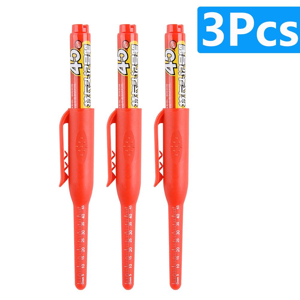 NEW Long Head Nib Deep Hole Markers Pen 20mm/45mm Waterproof White Tile Carpenter Pen for Woodworking Black/Blue/Red Ink