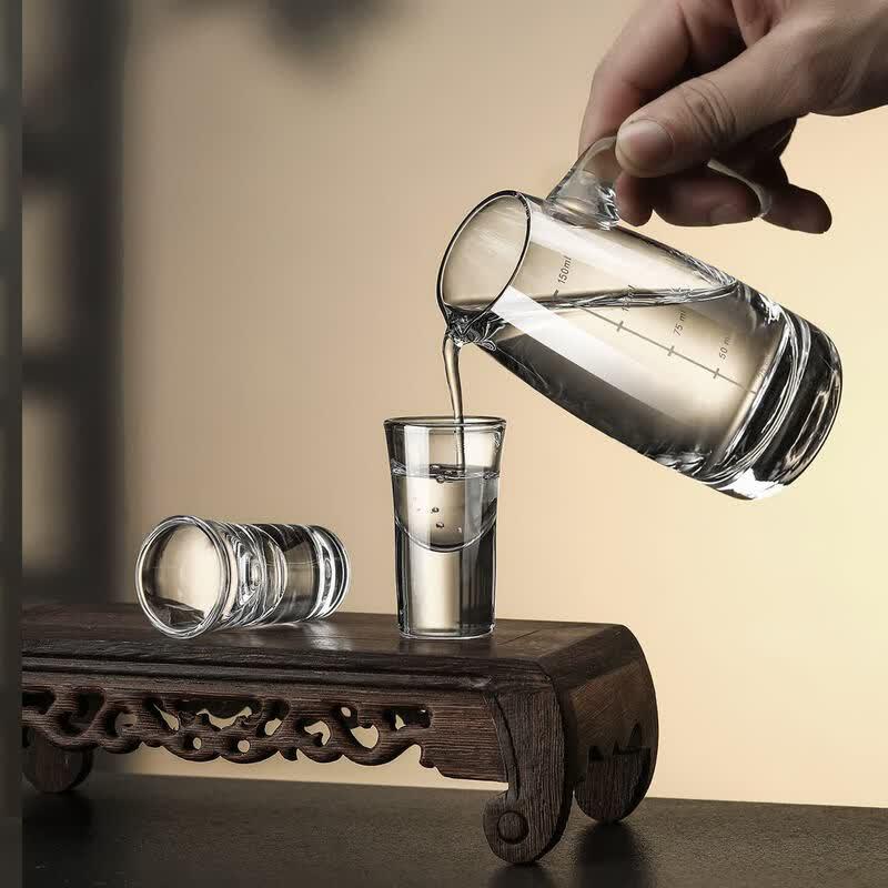 UOSO Crystal Glass Baijiu Decanter and Small Wine Cup Set