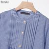 ZANZEA Women 3/4 Sleeve Blouse and Long Skirts Plaid Print Two Piece Suit Sets