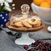 Acacia Plate On Porcelain Foot , Wooden Tray