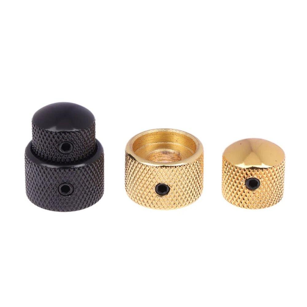 3Pcs Portable Dual Concentric Stacked Control Knobs Tone Volume Blend Knobs Cover Guitar Parts