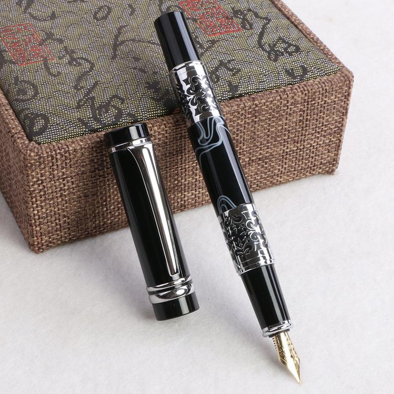 Chinese Enterprises Supply Iridium Nib Acrylic Metal Gifts Pen Leather Gift Box Set Business Signature Pen Ballpoint Pen