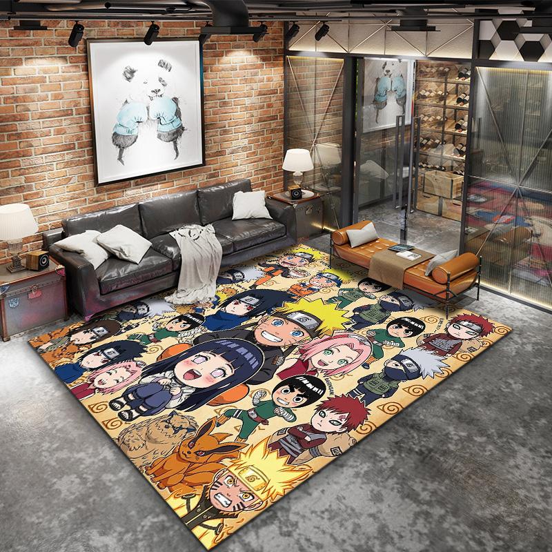 Naruto koberec pro obývací pokoj, ložnici, domácnost, dekorace pohovky, protiskluzová podložka na hraní pro děti