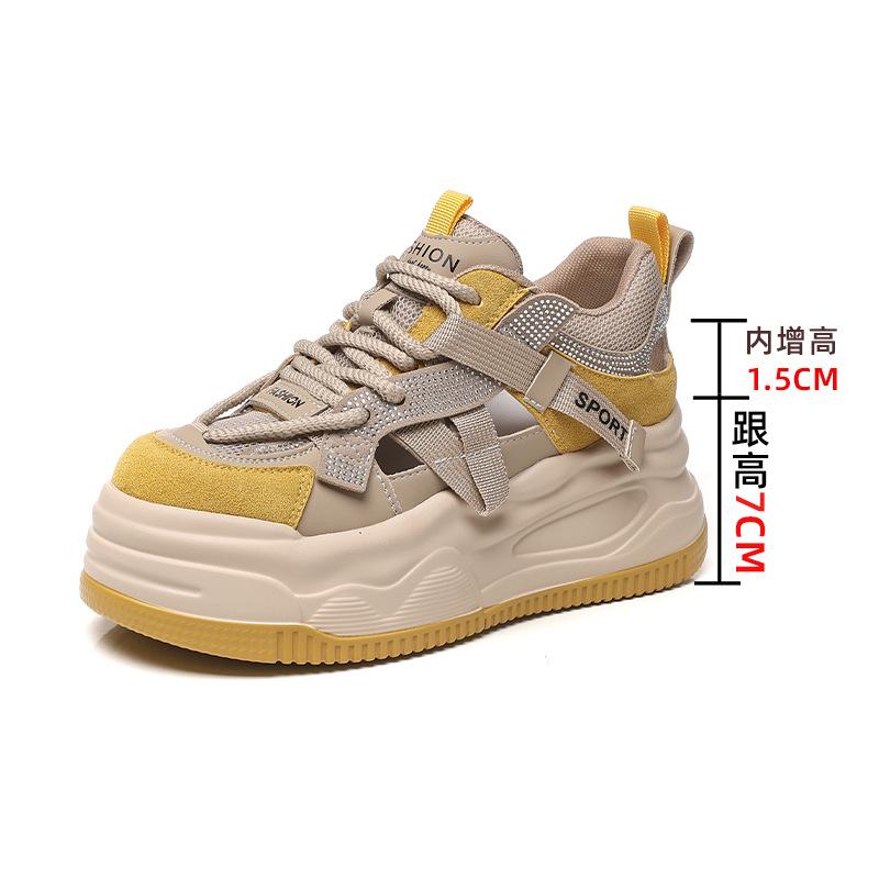 

2025 spring and summer new mesh thick-soled versatile dad shoes women s popular soft-soled lightweight casual sports student shoes 40