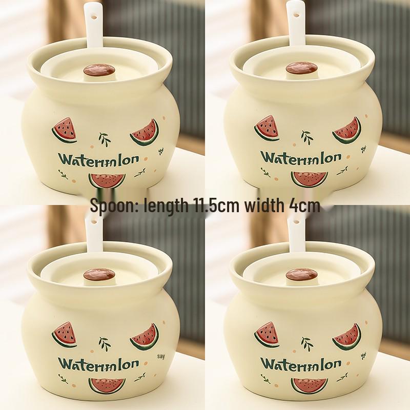 Ceramic Earthen Pot with Lid for Stews & Double Boiled Dishes - Single-Serve Steamed Egg Cup Included