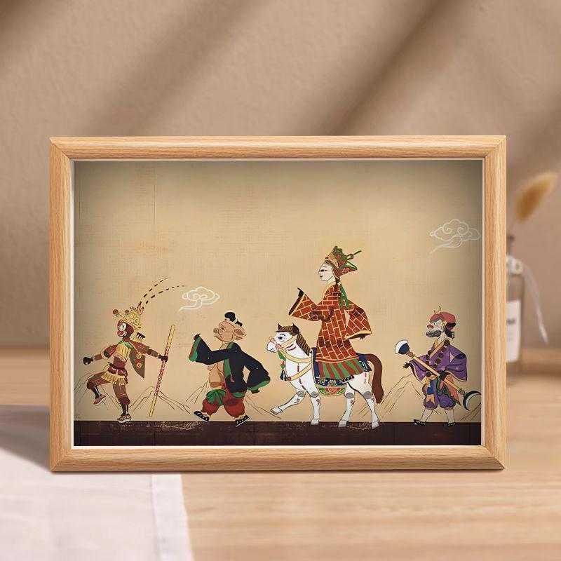 Journey To the West Shadow Puppetry Cultural Ornament - Photo Frame Decoration for Home or Bedroom