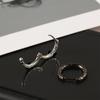 Hop Creative Round Carving Circle Silver Plated Fashion Jewelry Ear Hoop Ear Clips Huggie Earrings