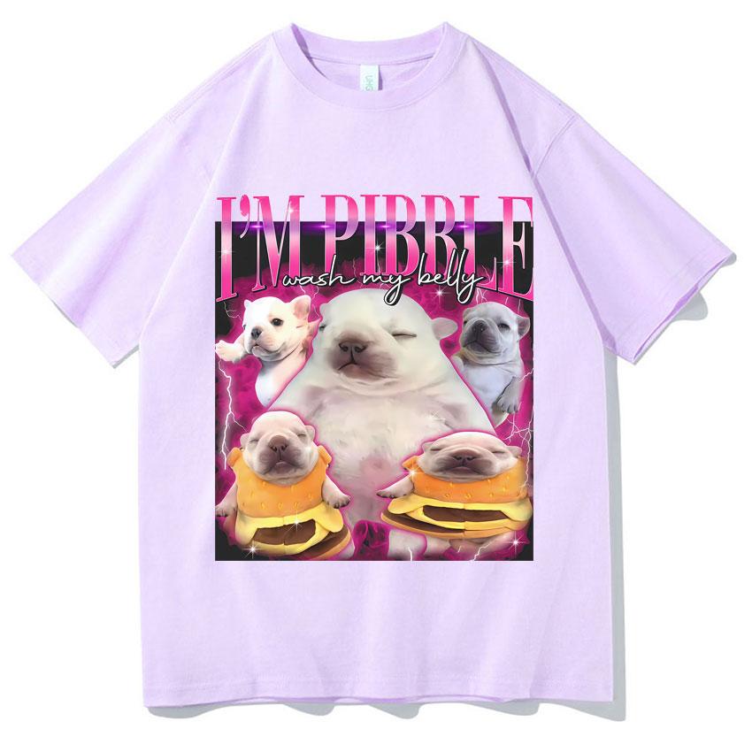 Funny Pibble Wash My Belly Dog Meme T Shirt Unisex Women Harajuku Comfort TShirt Short Sleeve Daily Wear Casual Oversized Clothing