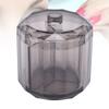 Qtip Holder Dispenser for Floss Picks Transparent Black Acrylic 3 Compartments Dust Water Resistant 