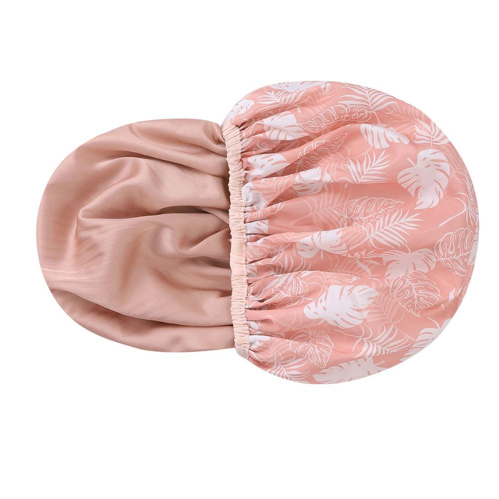 Wiederverwendbare und wasserdichte Duschhaube mit Satinfutter für Damen, große Größe, gegen Frizz, mit weichem Gummiband, Luxus-Haarschutz