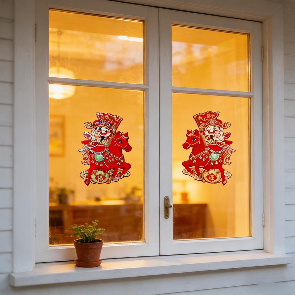Stickers 2026 Chinese New Year Blessing Door Sticker Year of Horse Door Banner Spring Festival Window Stickers Home Decoration