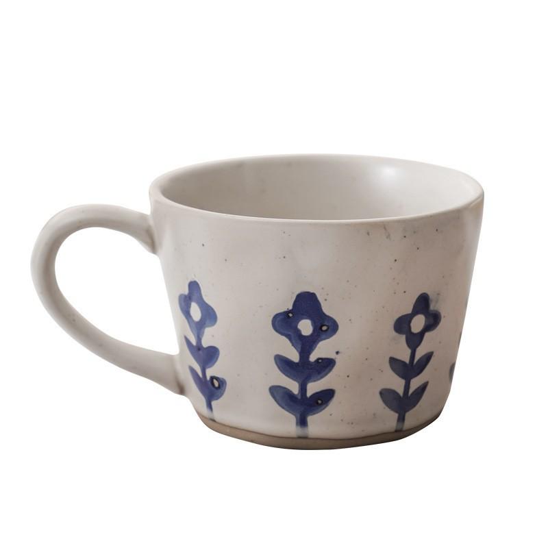Japanese Style Ceramic Mug Retro Milk Coffee Cup Unique Breakfast Cup Creative Couple Mug for Home Use