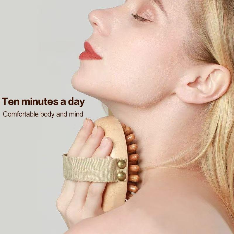 Body Anti Cellulite Cushion Meridian Brush Multi-Functional Wooden Spa Air Cushion Massage Hair Comb Scalp Body Massage Brush