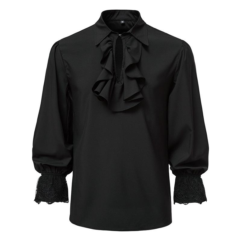 Men's Pirate Vampire Renaissance Victorian Steampunk Frilly Halloween Costume