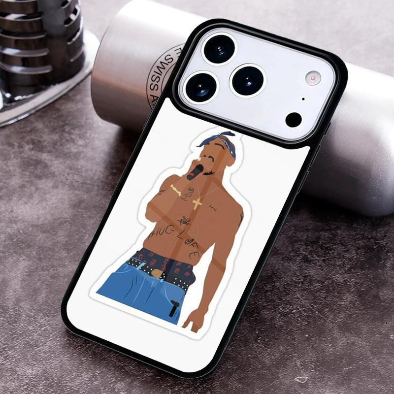 Rapper 2pac Singer Tupac Phone Case for iPhone 17 16 15 Pro Max Air 14 13 12 11 Plus Shockproof Capa Cover