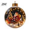 Indoor Party Ambient Lights Light Up Christmas Scene Ball Ornament with Warm LED Glowing Holiday Story for Clear Acrylic Hanging Balls Tree Decor and