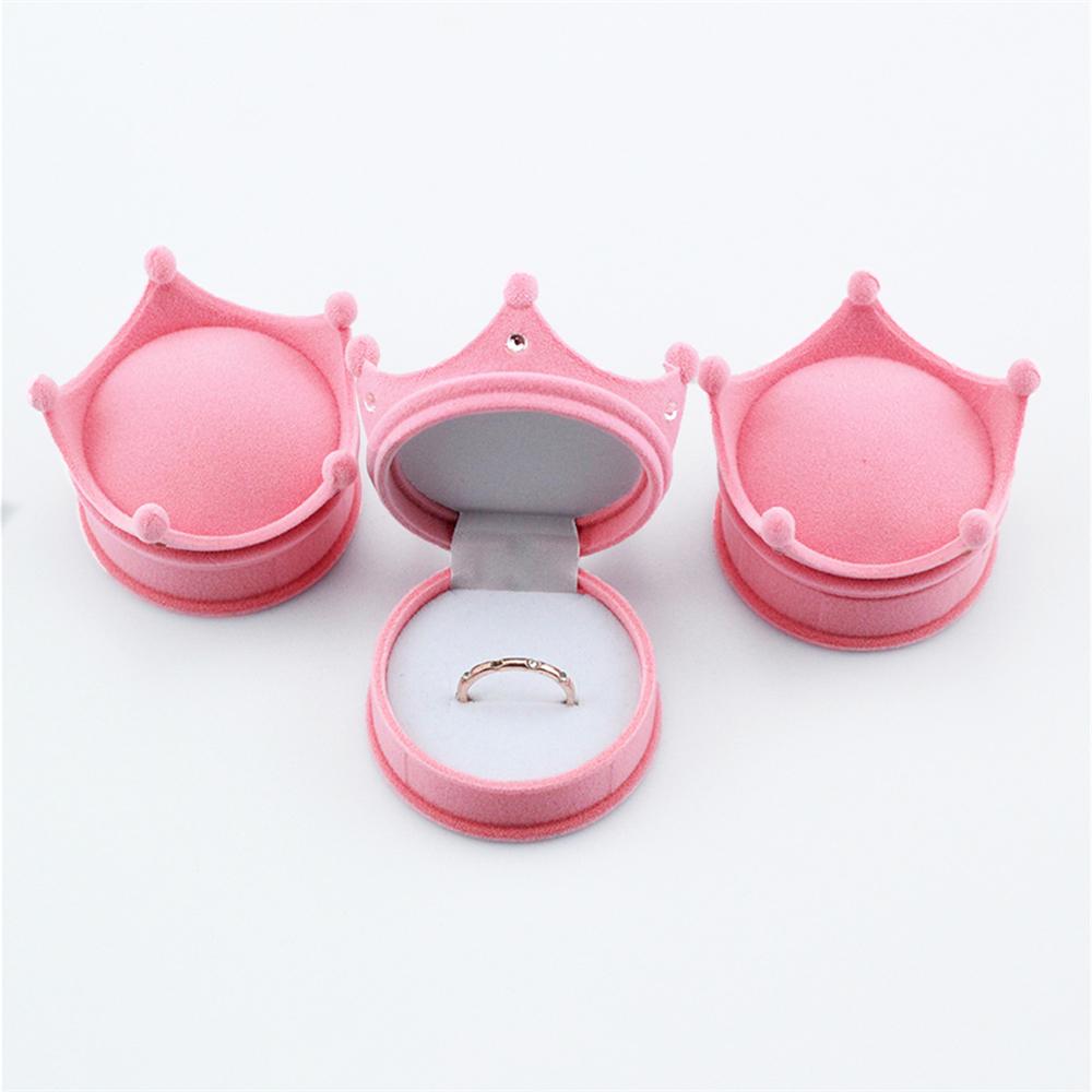 1pc Lovely Crown Shape Velvet Jewelry Box Wedding Engagement Ring Box Display Gift Box Holder for Earrings Necklace Bracelet