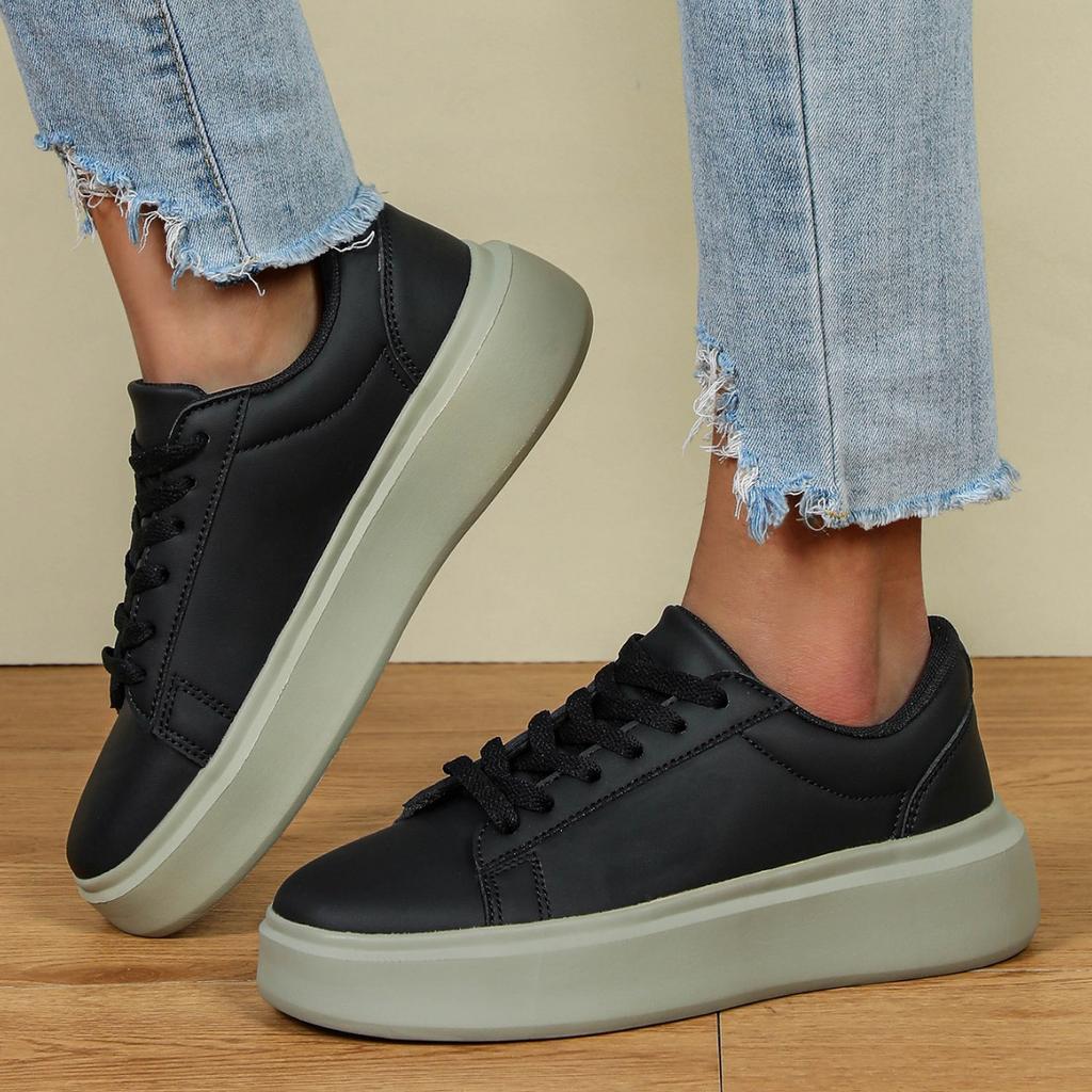 Retro Chunky Sneakers Women Fashion Platform Shoes Men Casual Sneakers Waterproof Walking Shoes PU Leather Outdoor Footwear