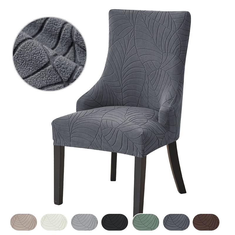 1/2 Stück Jacquard Esszimmerstuhlbezug Hohe Rückenlehne Sessel mit Armlehnen Überwurf Einfarbige Elastische Stuhlbezüge für Zuhause Bankett Café
