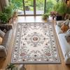 RAKKS Bohemian Mandala Velvet Large Area Rugs,Stain Resistant Anti Slip Backing Rugs for Living Room,Bedroom, Vintage Home Decor