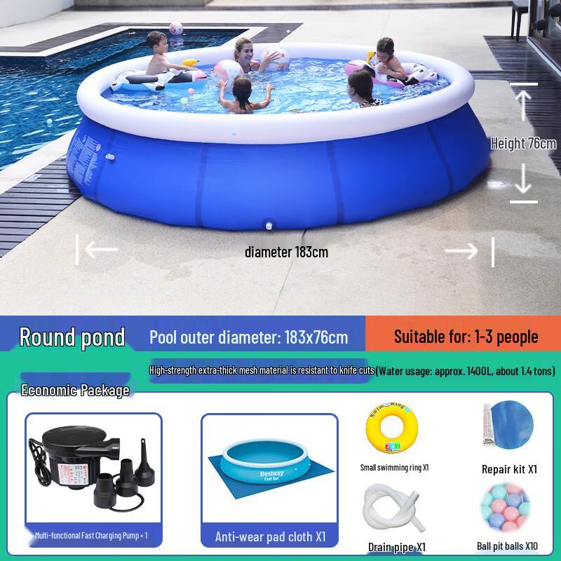 WEZHO Inflatable Kids Swimming Pool