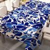 Classic Blue And White Porcelain Tablecloth Table Cover Christmas Picnic Party Wedding Waterproof Desk Cloth Table Decor