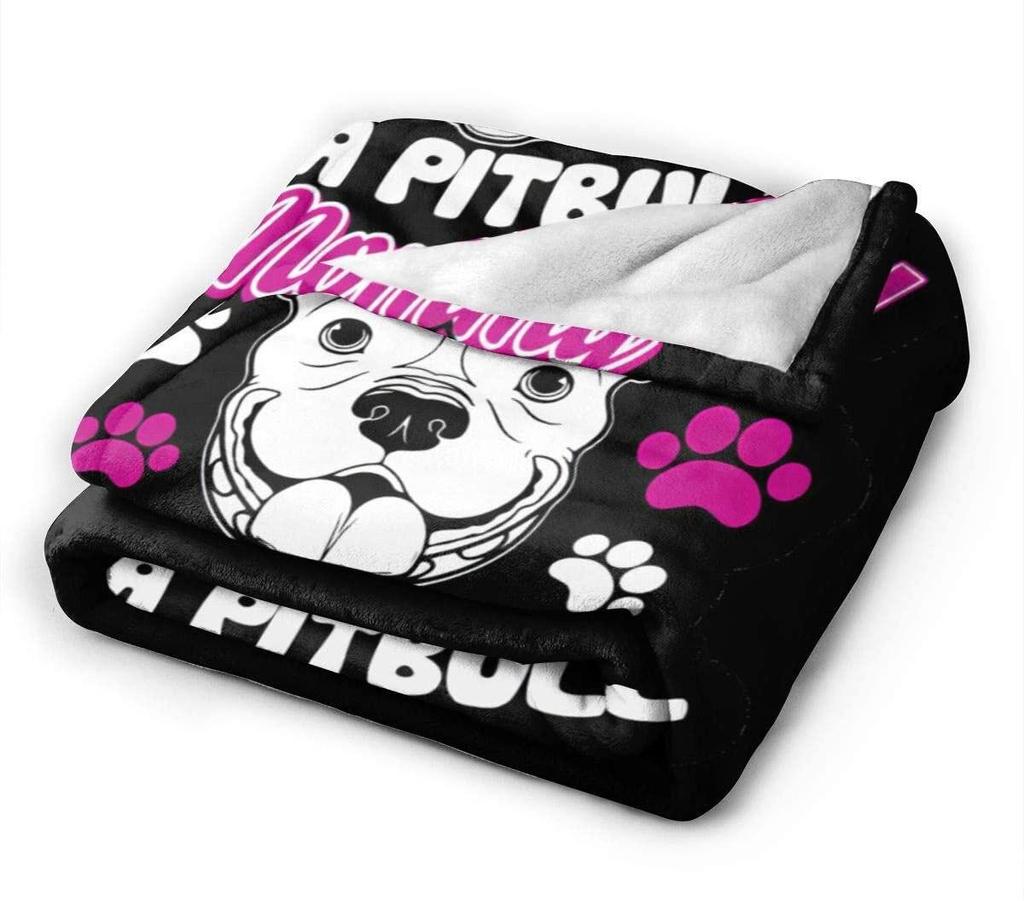 Pembe Amerikan PitBull Terrier Köpek 3D Baskı Battaniye çekyat Battaniye Süper Yumuşak Sıcak Battaniye Kapak Flanel Atma Battaniye
