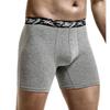 Men's Quick-Dry Cotton Boxer Briefs: High-Elastic, Anti-Chafing, Extended Leg for Running
