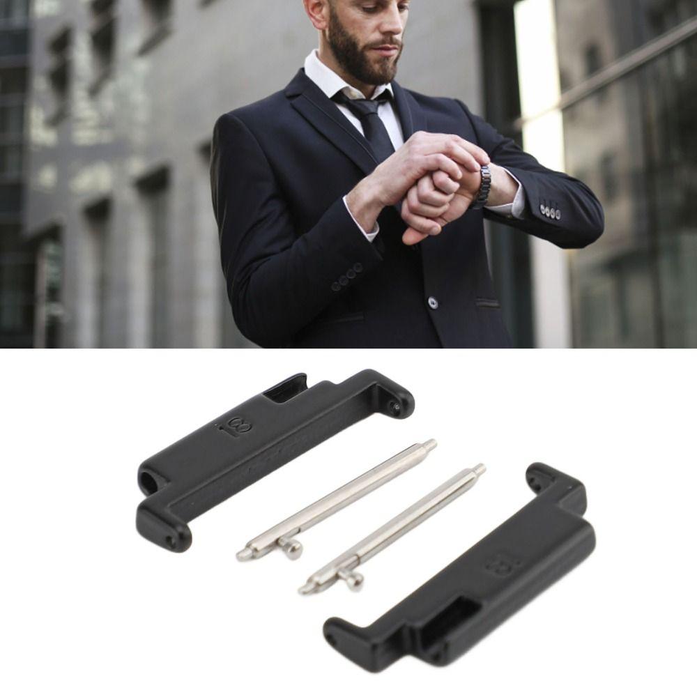 1 Pair Black Color Watch Strap Connection Adapter  Watch Band Replacement