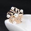 Fashion Temperament Pearl Trend Personalized Creative Brooches Hundred Matching Three-dimensional Corsage Flower Pin Long-Lasting Color Brooch Gift