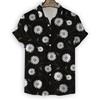 Nuova Camicia con Fiori di Margherita da Uomo Stampa 3D Manica Corta Maglietta Top Moda Estiva Harajuku Camicie Bottoni Street Camicetta con Collo a Revers