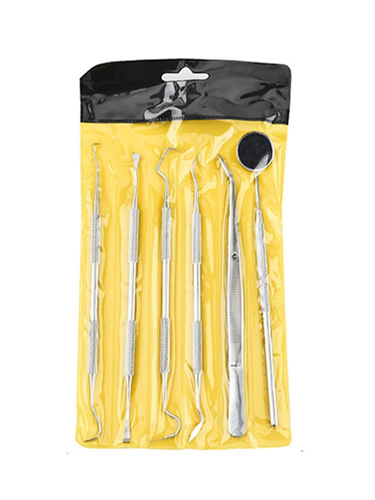 Professional Stainless Steel Dental Mirror Double Probe Sickle Hoe Tooth Cleaner Oral Care Dentist Home Use Tools