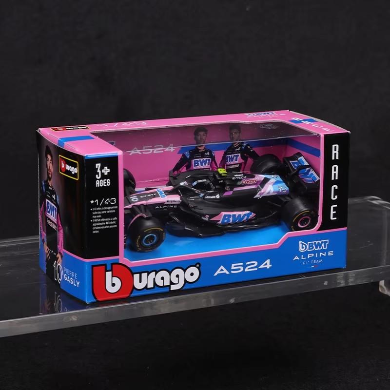 In Stock Bburago F1 Car Super Promotion 1:43 Bwt Alpine A524 Bahrain Japanese Assembly Alloy Micro Diecast Model Custom Toy Gift