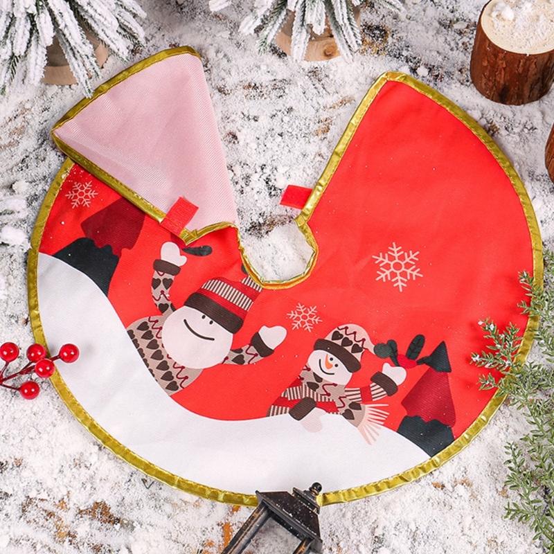 Golden Edged Christmas Tree SkirtDelicate Gold Edged Tree Skirt Embellishment Elegant Christmas Tree Base Cover