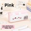 Small Pink Cat Cartoon Pencil Case With Large Capacity For Students And Office Use