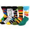 5 Pairs/Pack Men Funny Socks Casual Hip Hop Creative Cartoon Novelty Calcetines Hombre Street
