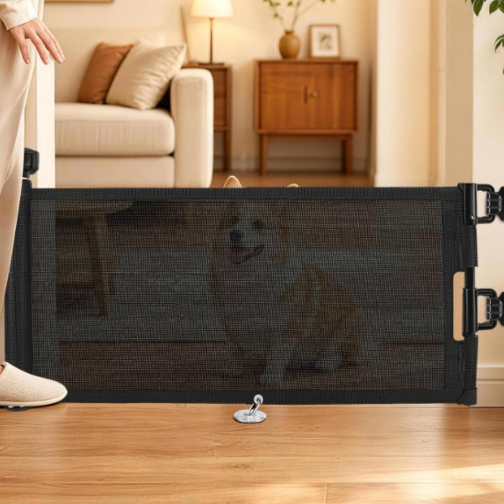 Retractable Mesh Pet Gate Slim for Stairs, Kitchens