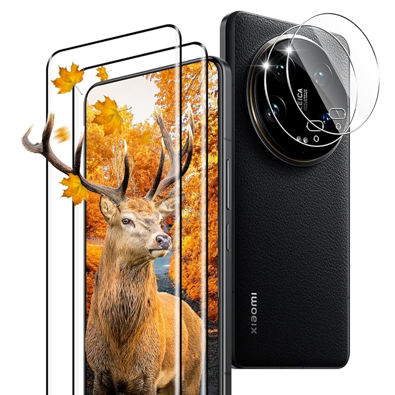 

[2+2 pieces set Fingerprint authentication compatible] for Xiaomi 14 Ultra glass film 2 pieces xiaomi film + camera protective film set [ Made by