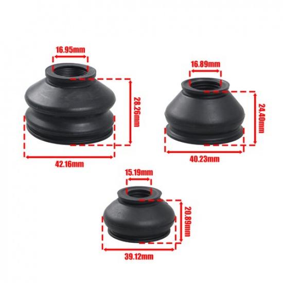 6 Stück Kugelgelenke Staubmanschetten Spurstangenköpfe Verbindungsstangen Ersatz Gummi-Kit