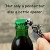 Retro Style Skull Knife Necklace Pendant for Men Punk Hip Hop Stainless Steel Skeleton Bottle Opener Gothic Jewelry