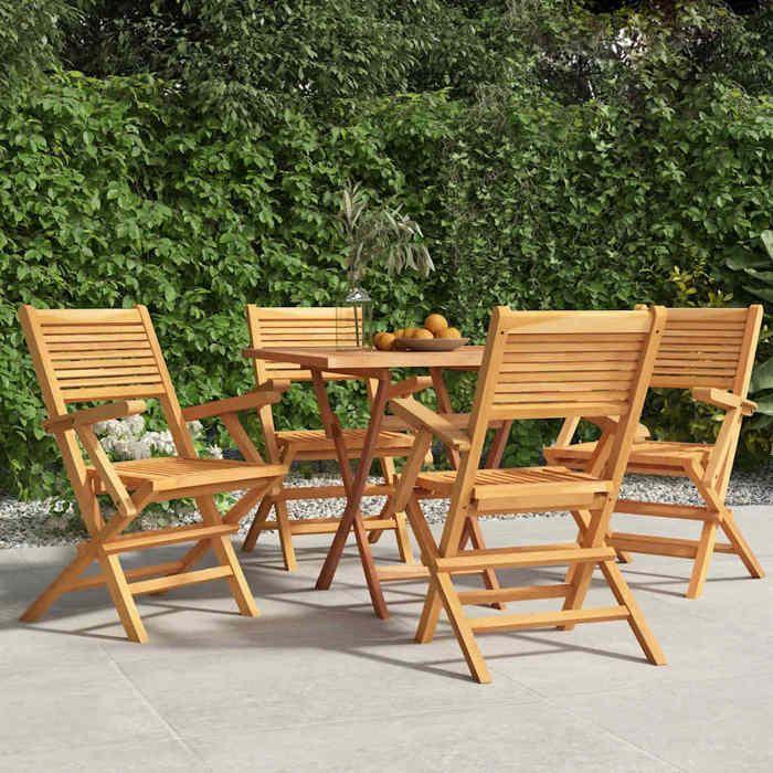 VidaXL Folding Garden Chairs 4 Pcs 55x62x90 Cm Solid Teak Wood 3155067